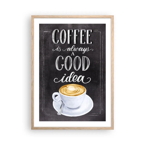 Poster în ramă de stejar deschis - Of course! - 50x70 cm