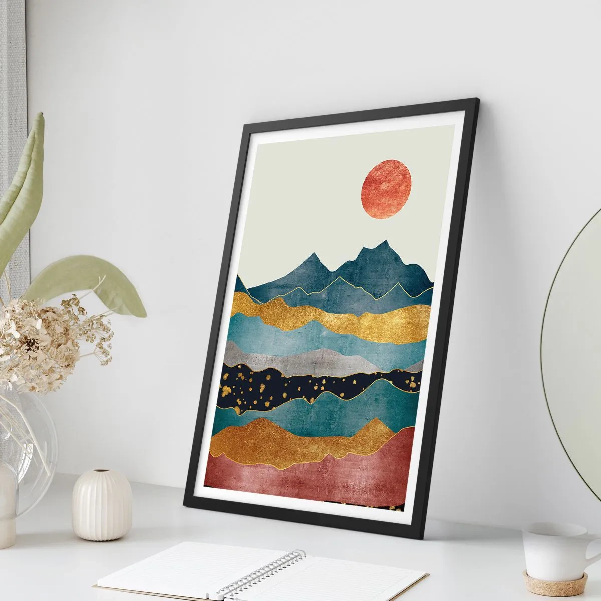 Poster în ramă neagră - Secțiunea transversală a lumii - 30x40 cm