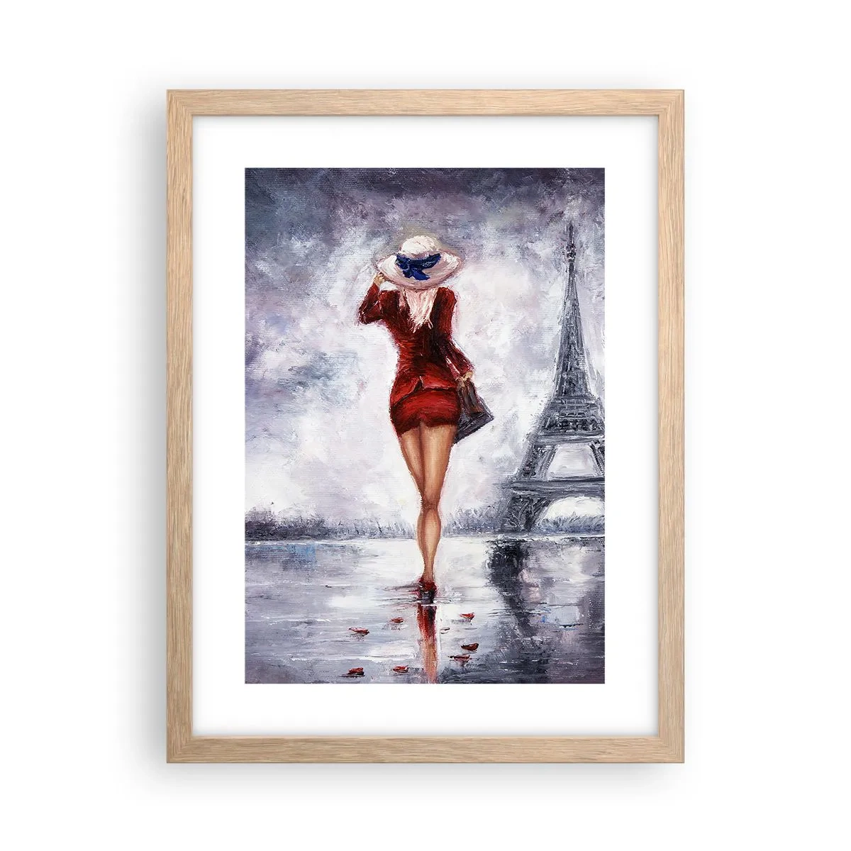 Poster în ramă de stejar deschis - Simboluri pariziene - 30x40 cm