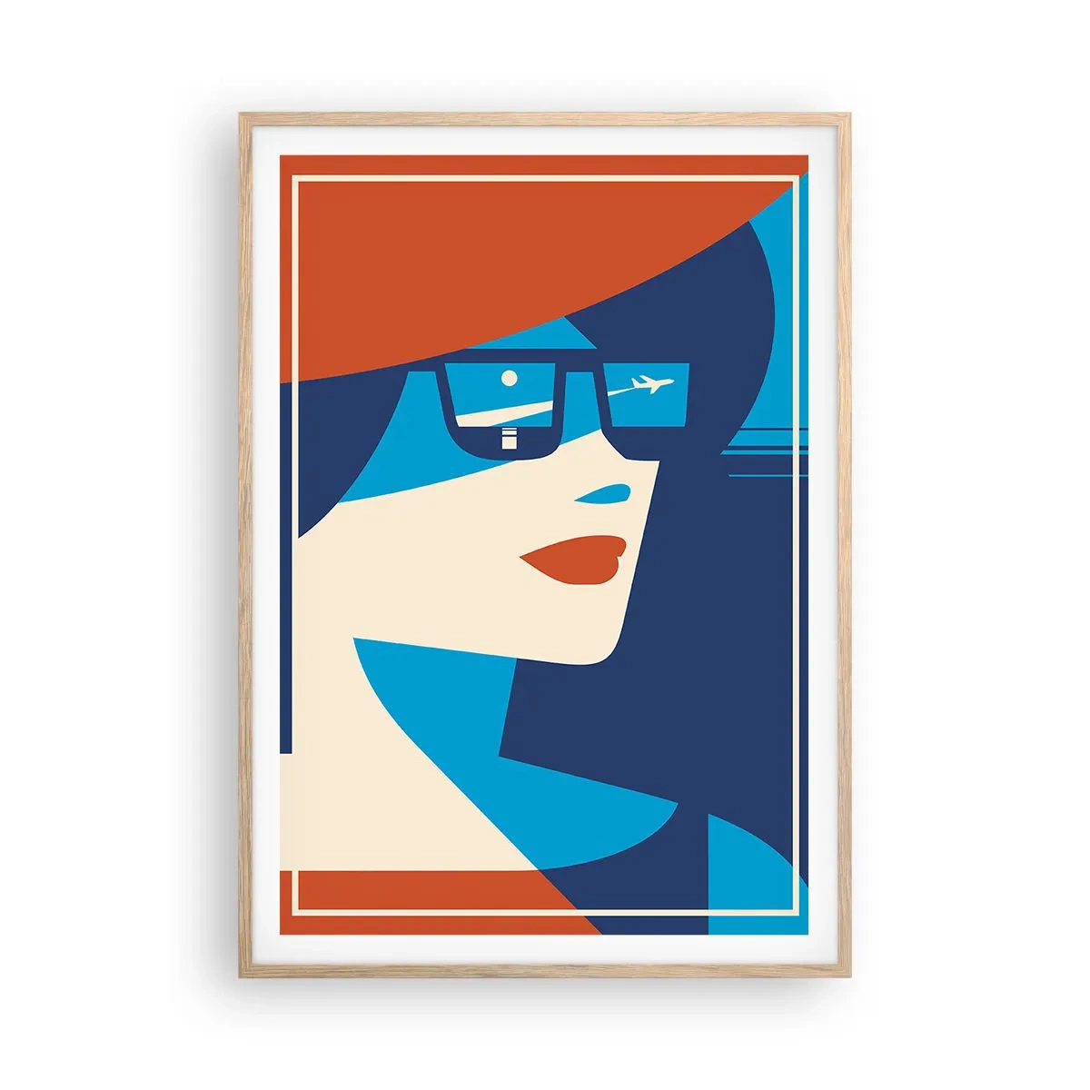 Poster în ramă de stejar deschis - Călătorie în vacanță - 70x100 cm