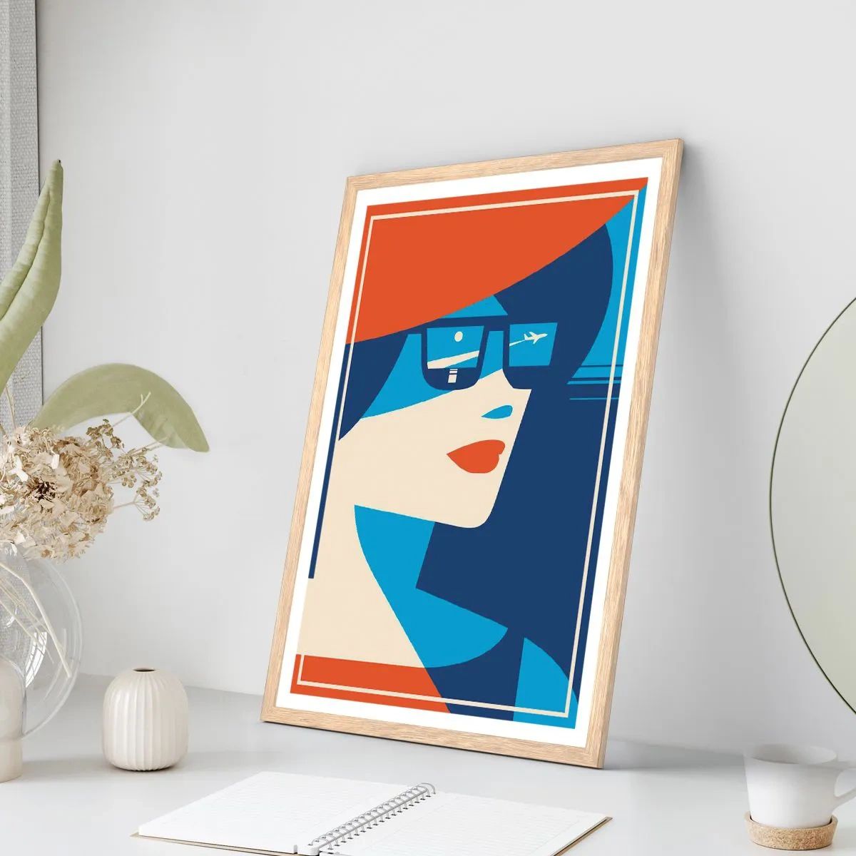 Poster în ramă de stejar deschis - Călătorie în vacanță - 40x50 cm