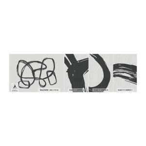 Mostră tapet autocolant Deluxe Sticker - Abstracție în buclă - Boho, Bucată, Minimalist - 100x30 cm