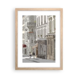 Poster în ramă de stejar deschis - Bucurii urbane - 30x40 cm