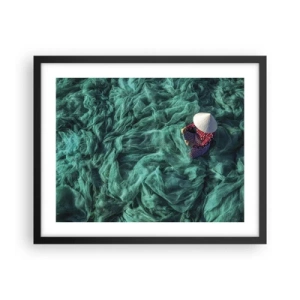 Poster în ramă neagră - Într-o mare de rețea - 50x40 cm