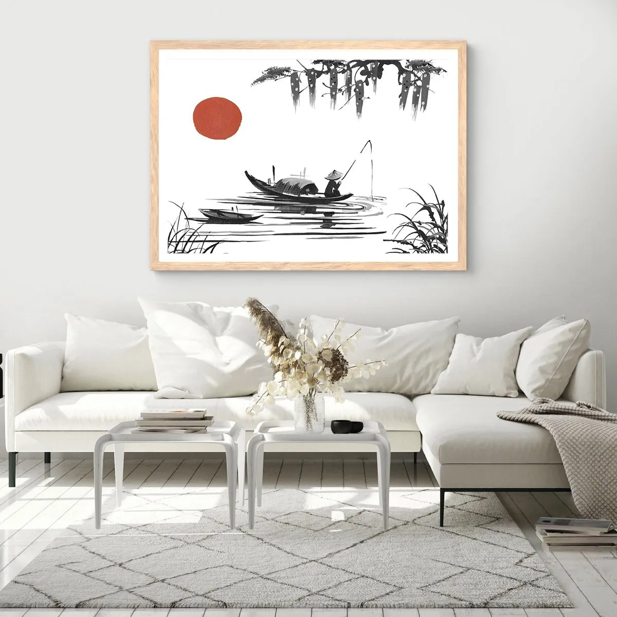 Poster în ramă de stejar deschis - O după-amiază asiatică - 91x61 cm