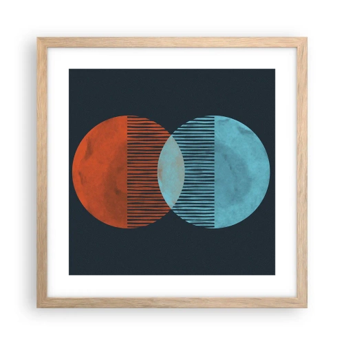 Poster în ramă de stejar deschis - Fantezie astronomică - 40x40 cm