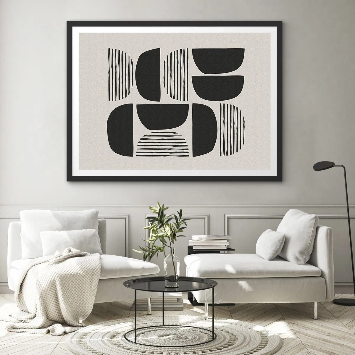 Poster în ramă neagră - Jumătăți necomplete - 70x50 cm