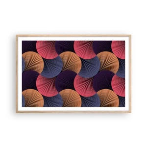 Poster în ramă de stejar deschis - Într-un ritm de cerc - 91x61 cm