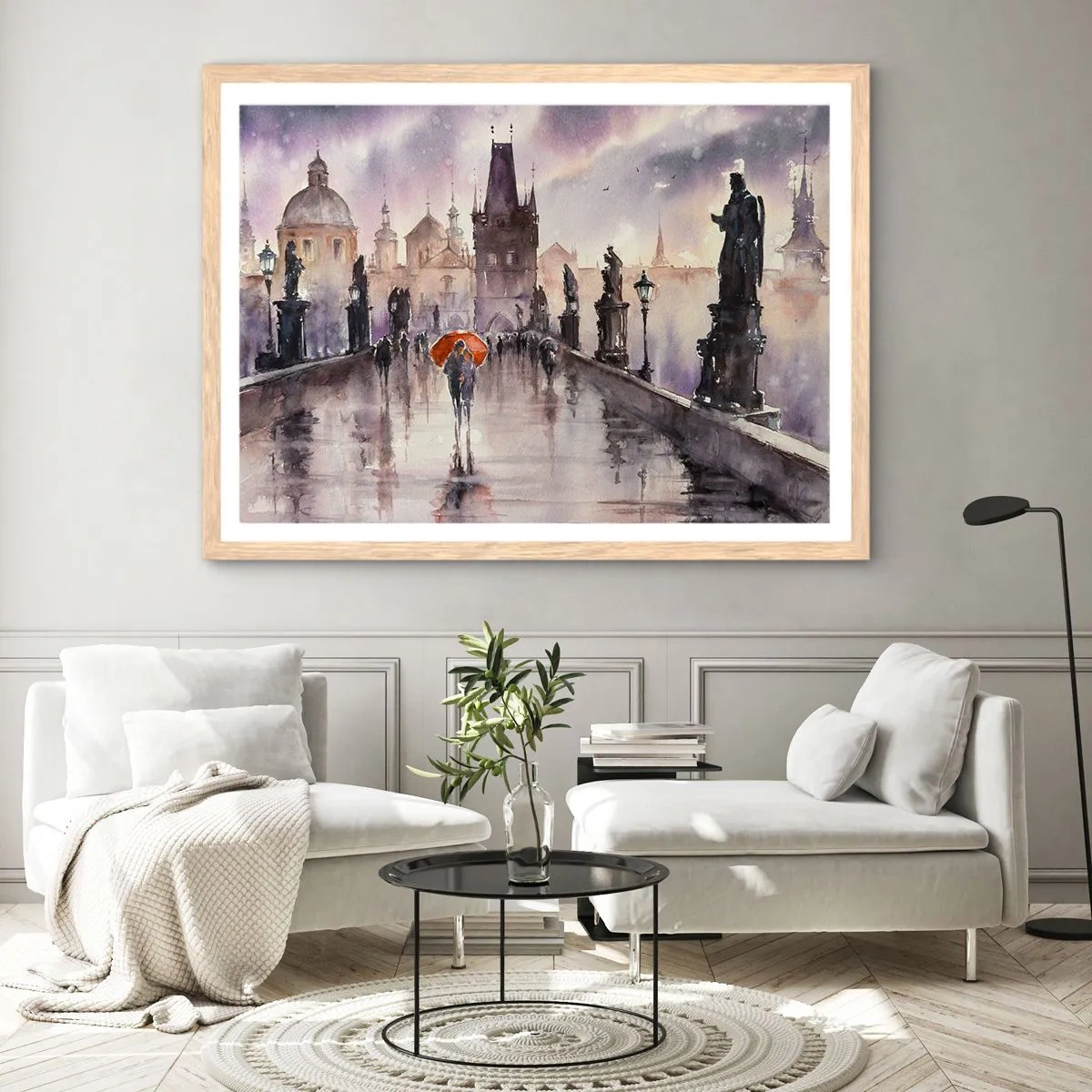 Poster în ramă de stejar deschis - Oamenii nu se schimbă - 70x50 cm