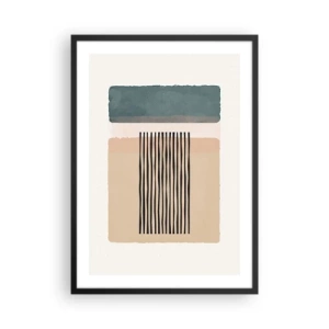 Poster în ramă neagră - Figuri geometrice abstracte în culori subtile - 50x70cm - Totul este în regulă - Decorațiune modernă pentru perete pentru living și dormitor ARTTOR