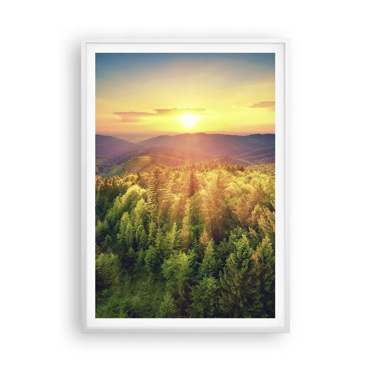 Poster în ramă albă - Vârfuri și culmi - 70x100 cm