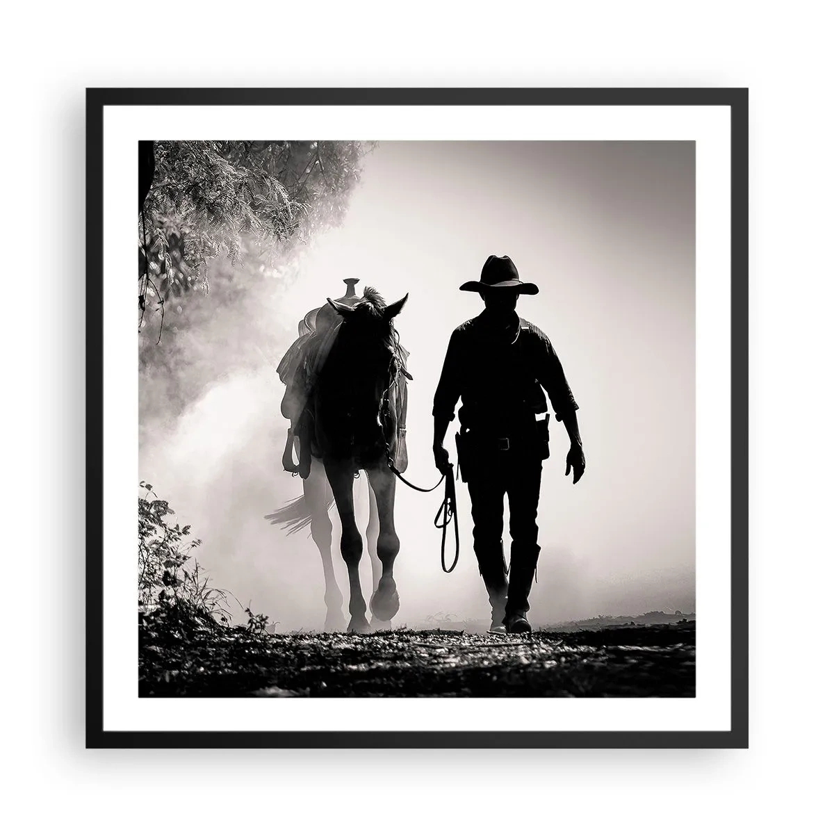 Poster în ramă neagră - Texas de dimineața - 60x60 cm