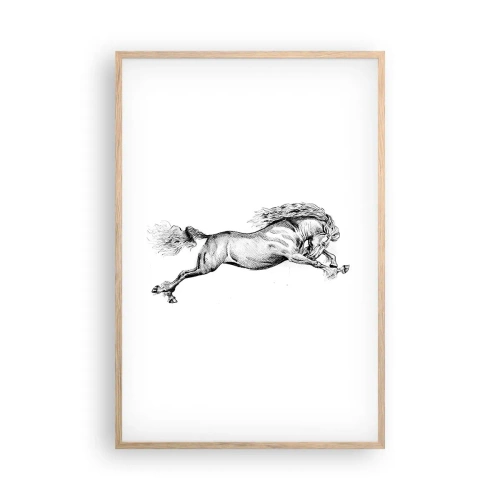 Poster în ramă de stejar deschis - Oprit din galop - 61x91 cm