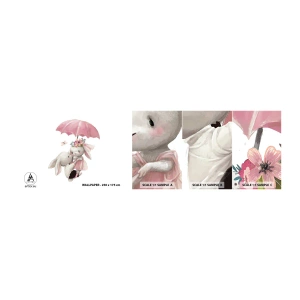 Mostră tapet autocolant Deluxe Sticker - Pur și simplu dragoste - Pentru copii, Iepuri, Basm - 100x30 cm
