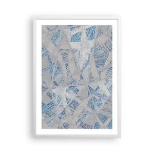 Poster în ramă albă - Într-un labirint de gri-albastru - 50x70 cm