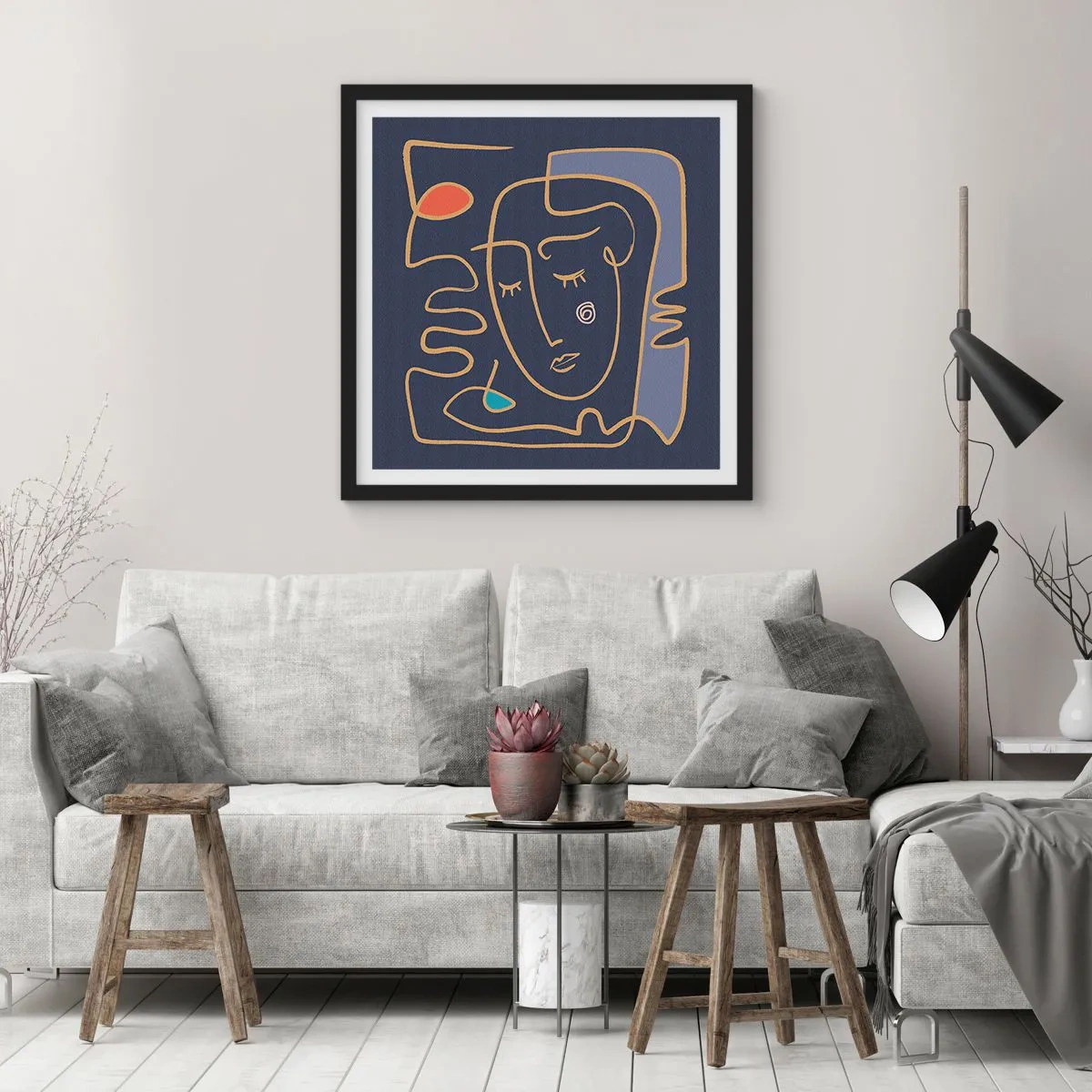Poster în ramă neagră - În reverie - 40x40 cm