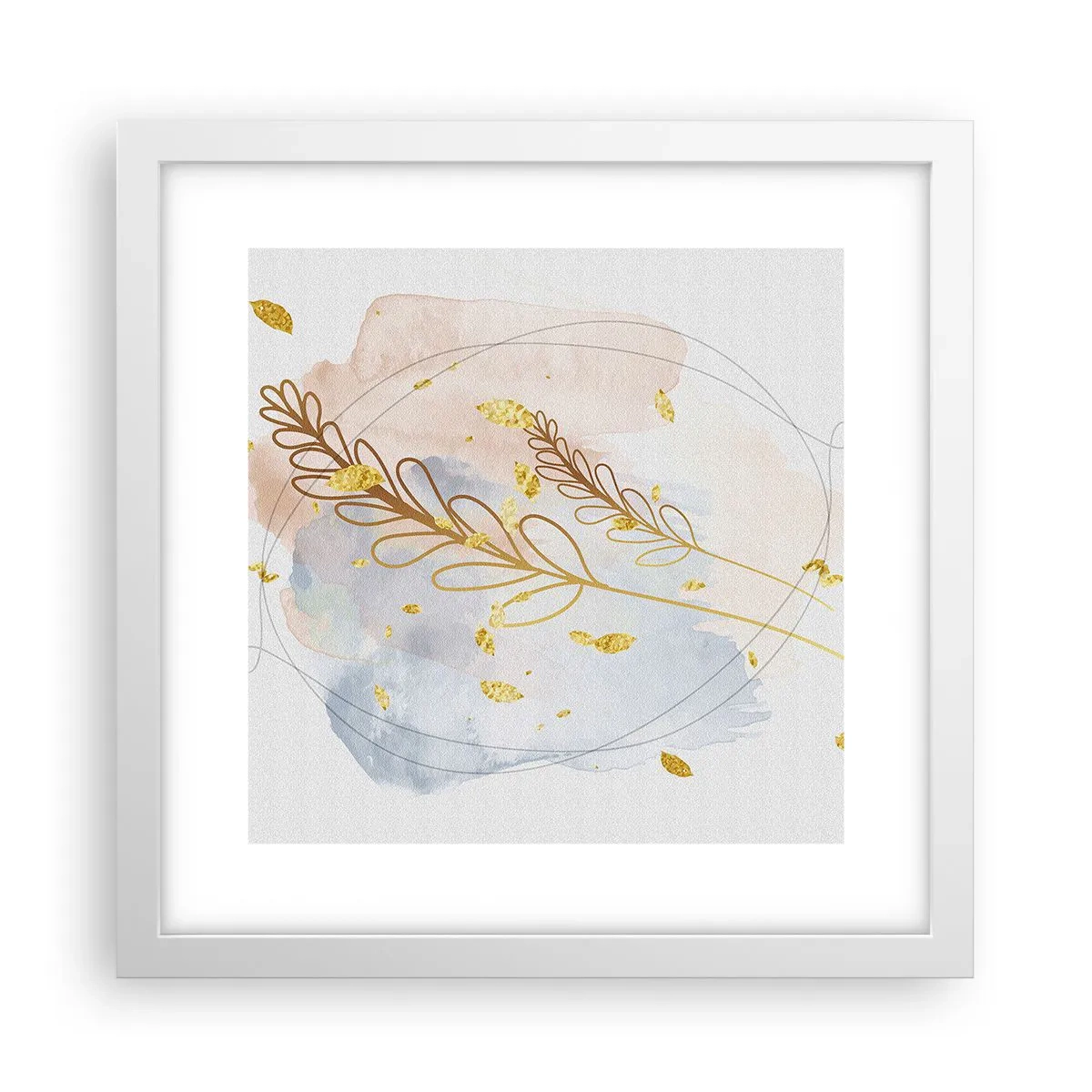 Poster în ramă albă - Suflul de aur - 30x30 cm