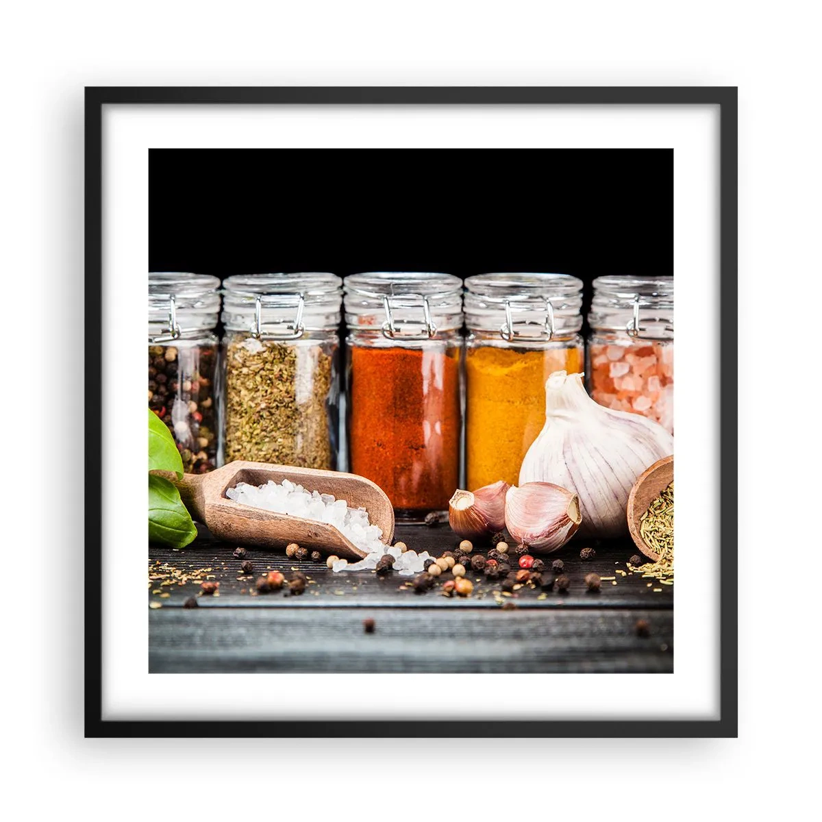 Poster în ramă neagră - Pentru a da un gust vieții - 50x50 cm