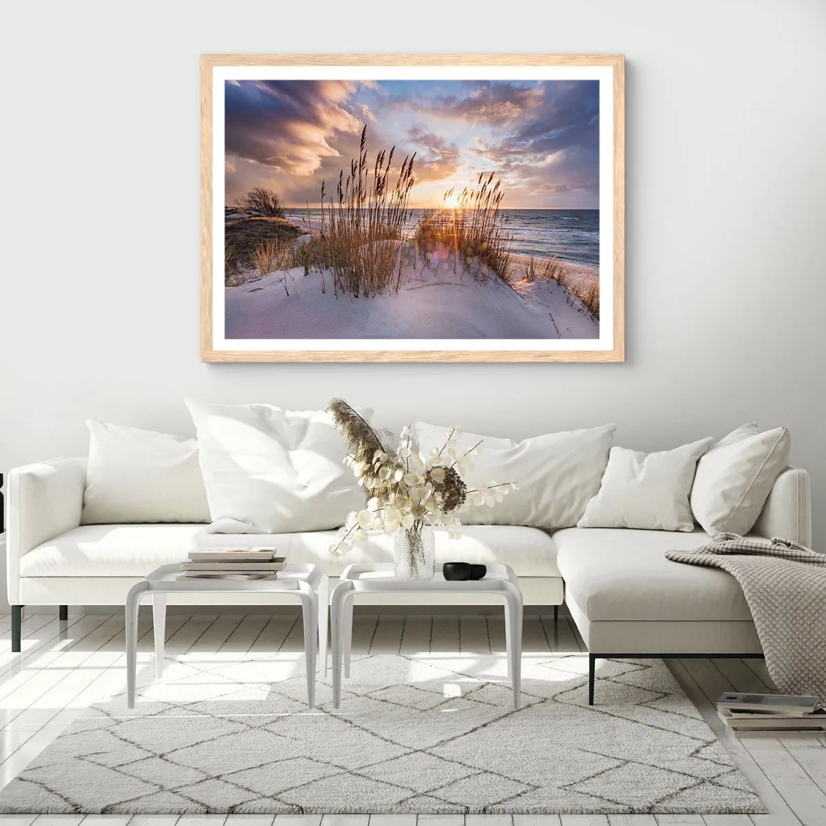 Poster în ramă de stejar deschis - Adio soare și vânt - 100x70 cm