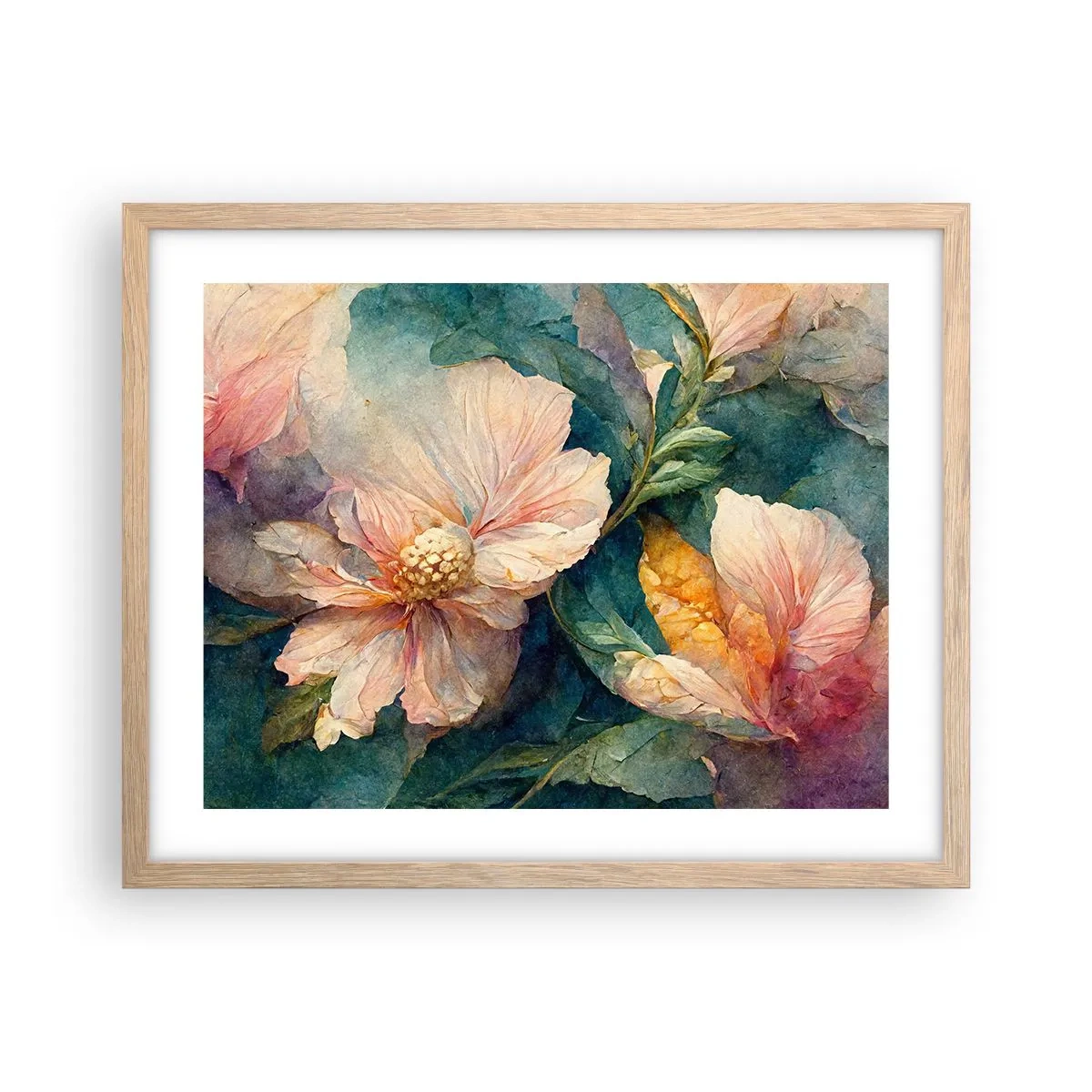 Poster în ramă de stejar deschis - Subtilitate pură - 50x40 cm