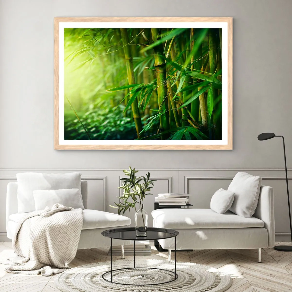 Poster în ramă de stejar deschis - Cunoașteți verdeața în sine - 100x70 cm