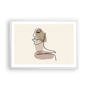 Poster în ramă albă - O anumită linie de frumusețe - 70x50 cm