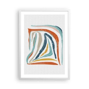 Poster în ramă albă - Abstracție prietenoasă și zâmbitoare - 50x70 cm