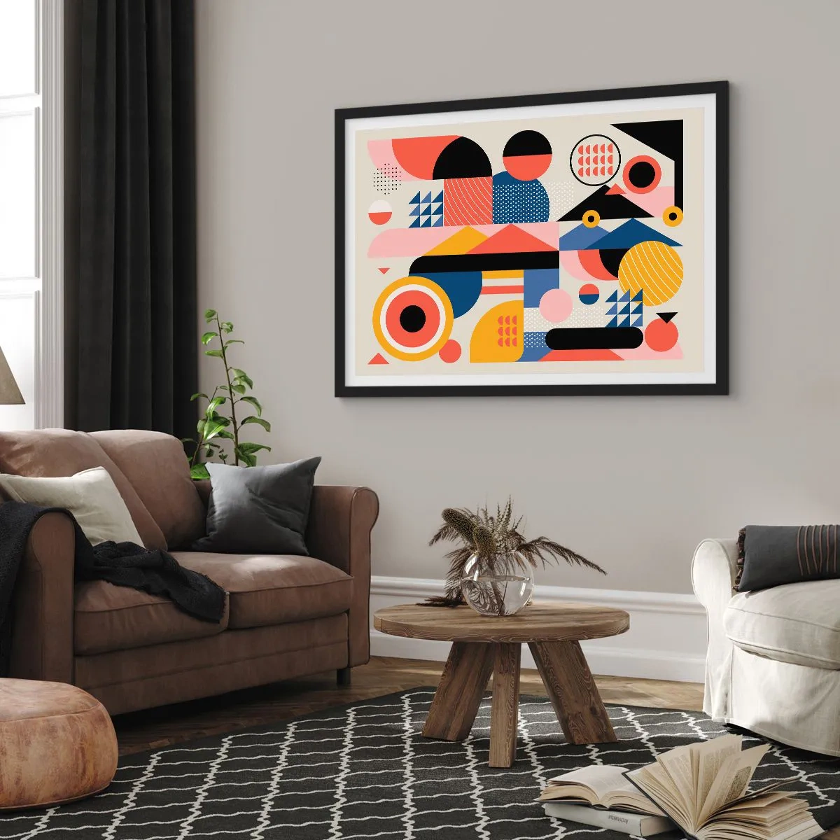 Poster în ramă neagră - Compoziție: joacă-te - 50x40 cm