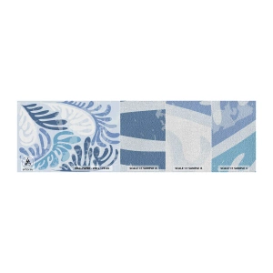 Mostră tapet Premium Canvas - Ferigi albastre - Minimalism, Pastel, Boho - 100x30 cm