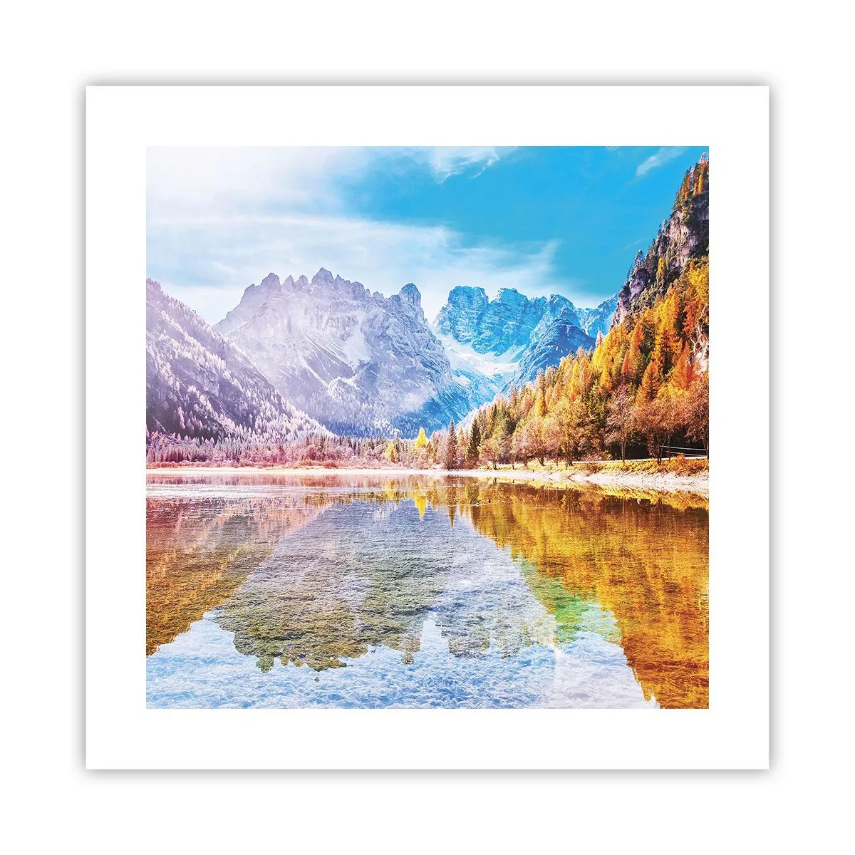 Poster - Iar în munți începe toamna - 40x40 cm