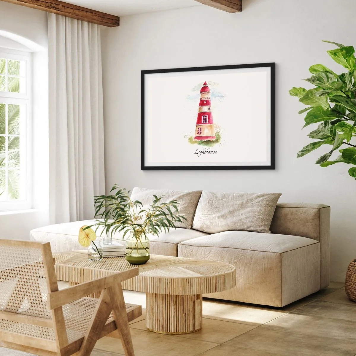 Poster în ramă neagră - Întotdeauna vreme bună - 91x61 cm