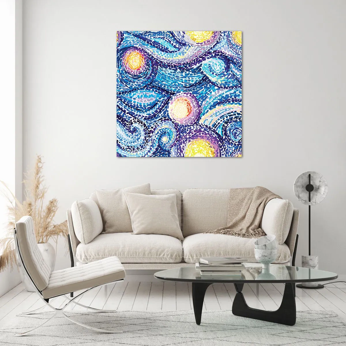 Tablou pe sticlă - Dintr-un tablou de van Gogh - 60x60 cm
