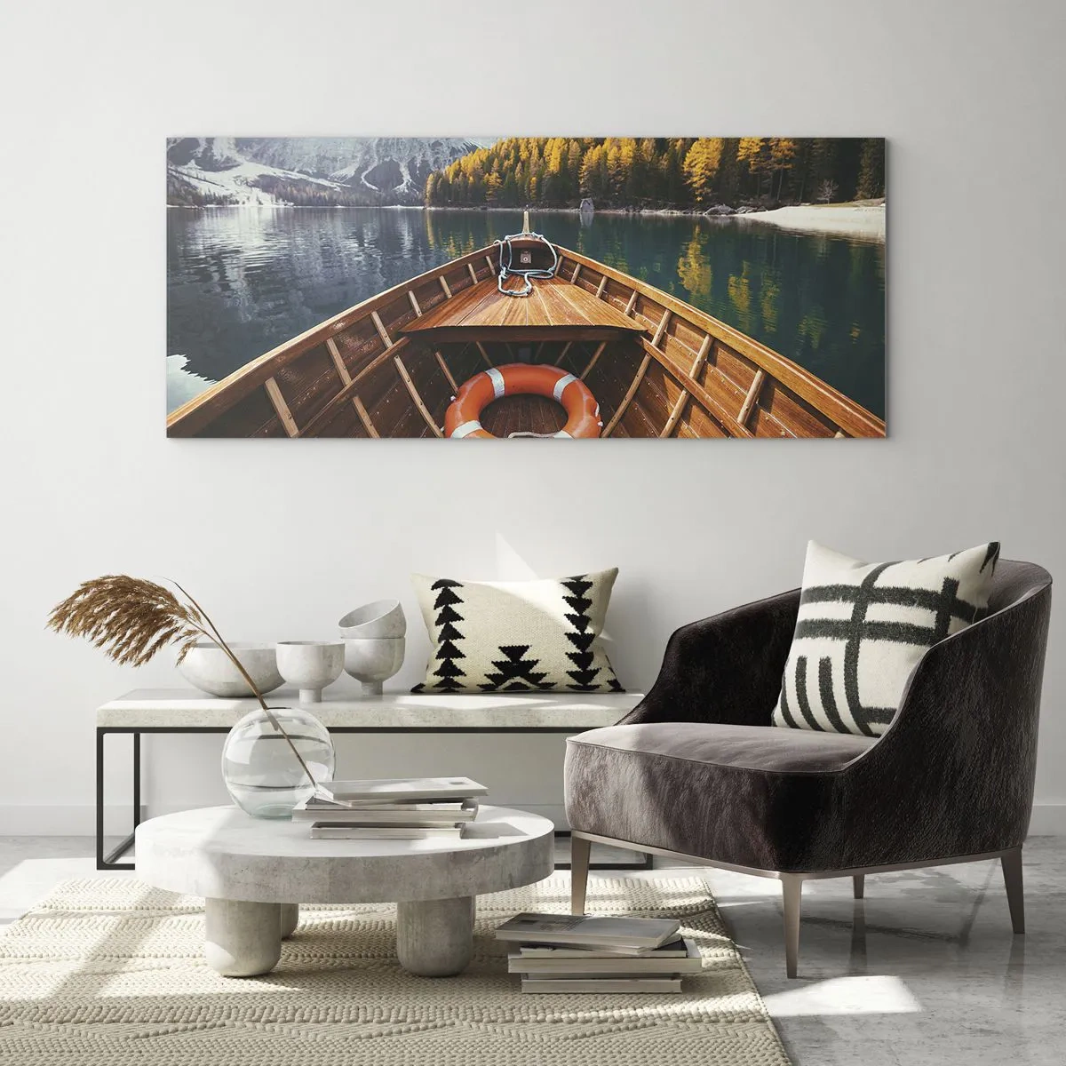 Tablou pe sticlă - Excursie pe munte - 100x40 cm