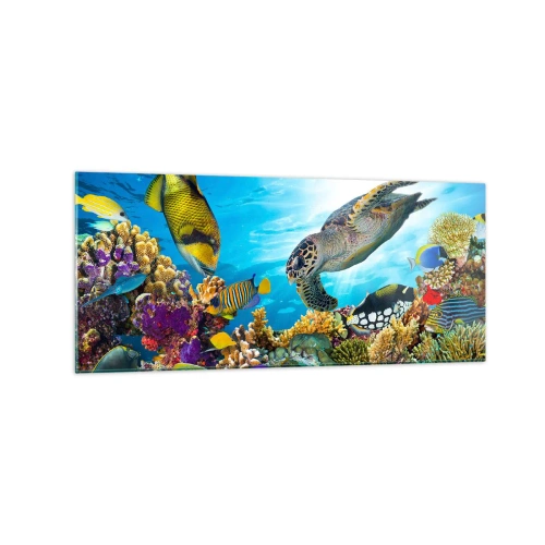 Tablou pe sticlă - Promenada de corali - 120x50 cm