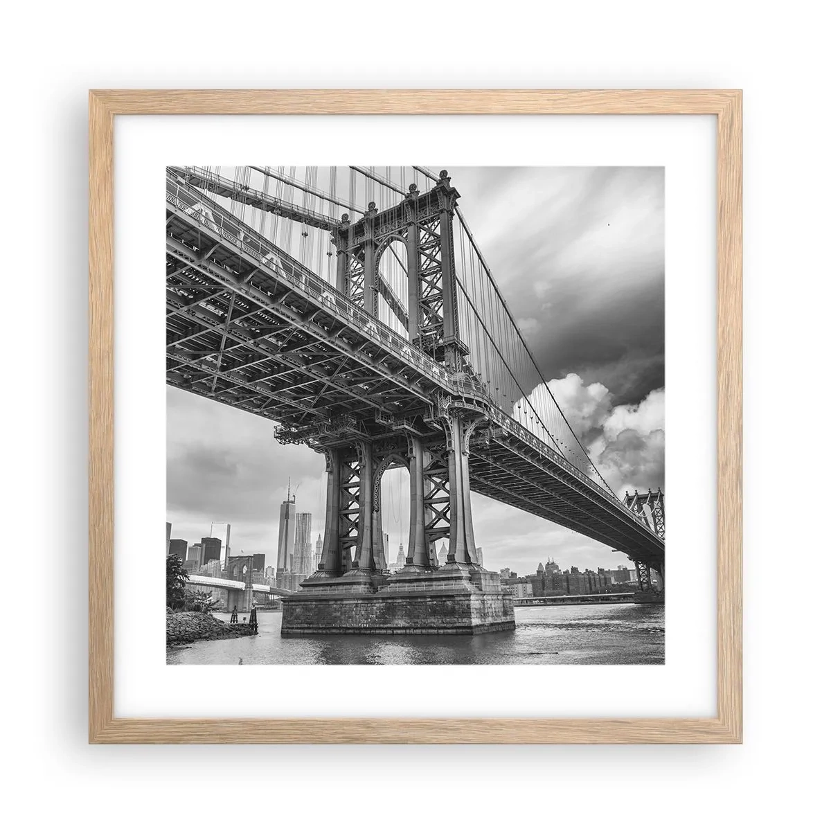 Poster în ramă de stejar deschis - Spre inima orașului - 40x40 cm