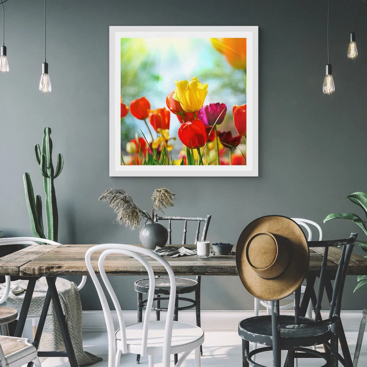 Poster în ramă albă - Toate culorile soarelui - 30x30 cm