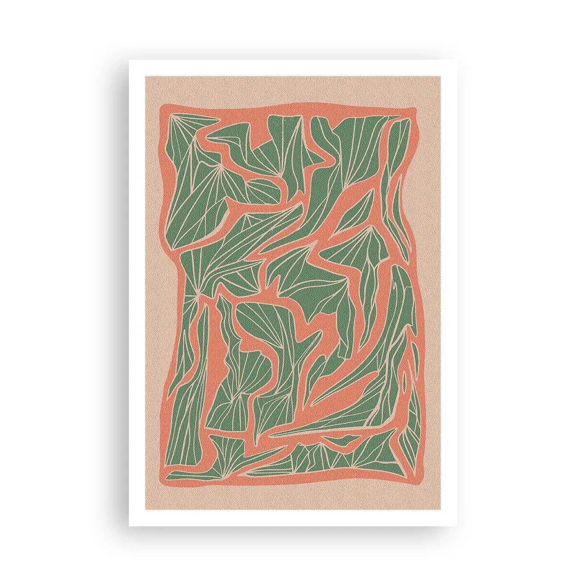 Poster - Lupta dintre coral și verde - 70x100 cm