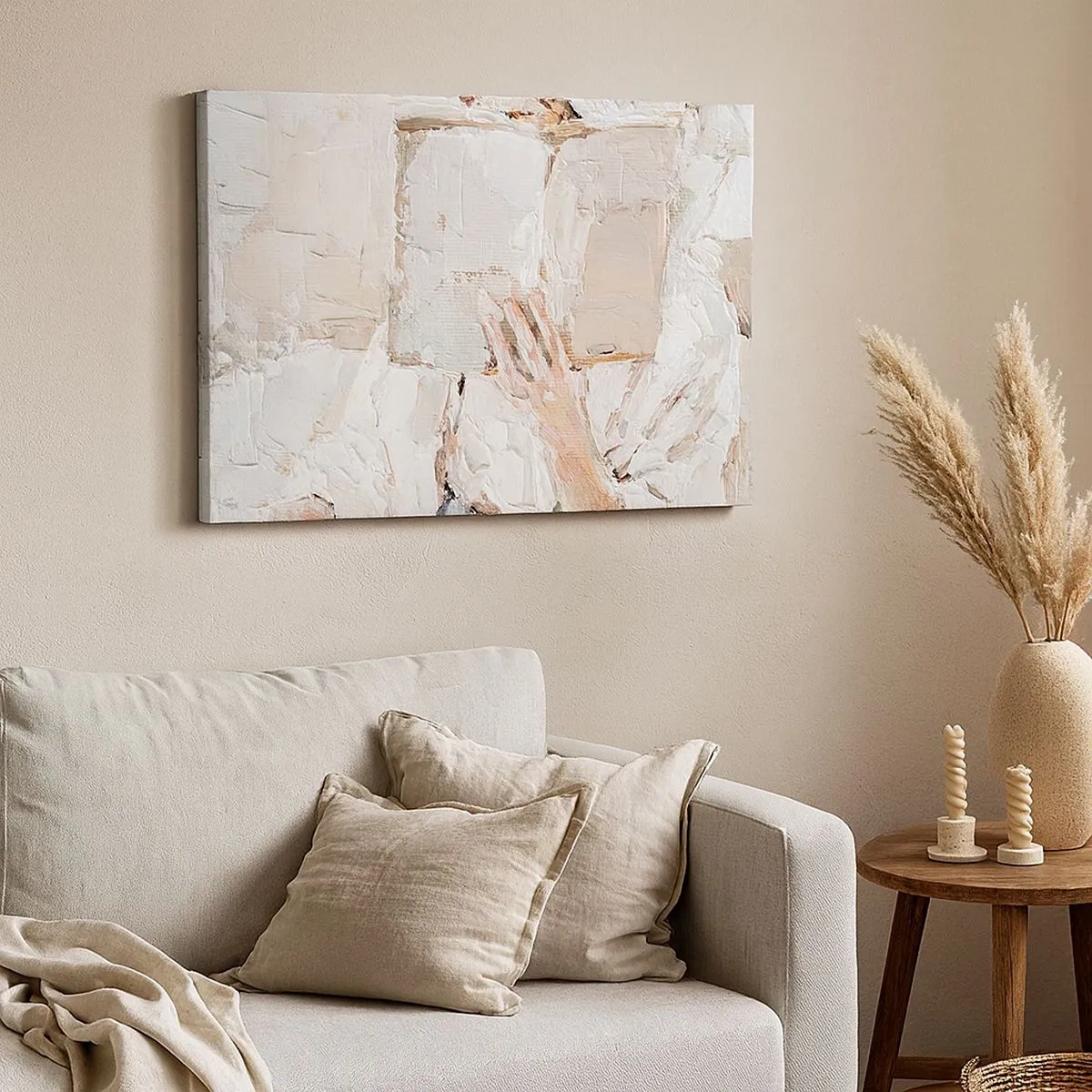 Tablou pe pânză Canvas - O pictură impresionistă reprezentând o mână ținând o carte deschisă. - 70x50cm - Într-o altă lume - Decorațiune modernă pentru perete pentru living și dormitor ARTTOR