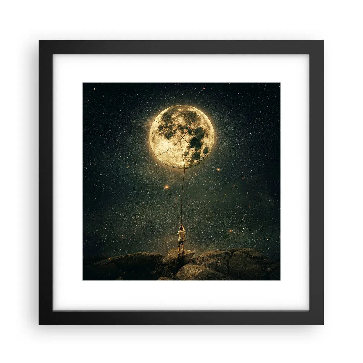 Poster în ramă neagră - Cel care a furat Luna - 30x30 cm