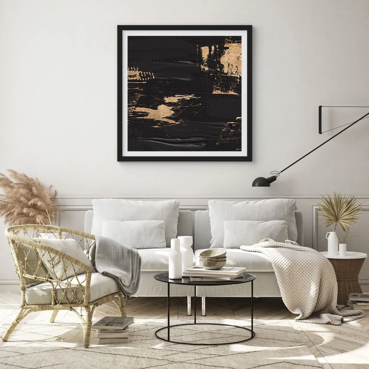 Poster în ramă neagră - O urmă de atingere - 30x30 cm
