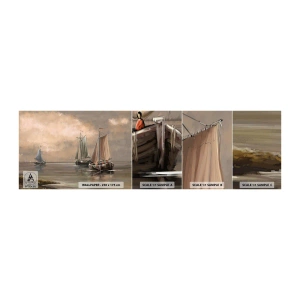 Mostră de Tapet Standard Eco - Întoarcerea marinarilor - Peisaj, Barca de pescuit, Natură - 100x30 cm
