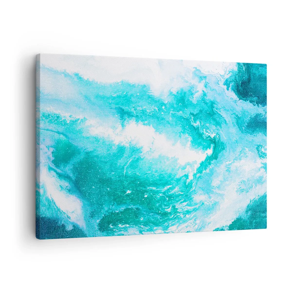 Tablou pe pânză Canvas - Vârtej abstract în nuanțe de albastru - 70x50cm - În nucleul elementului - Decorațiune modernă pentru perete pentru living și dormitor ARTTOR