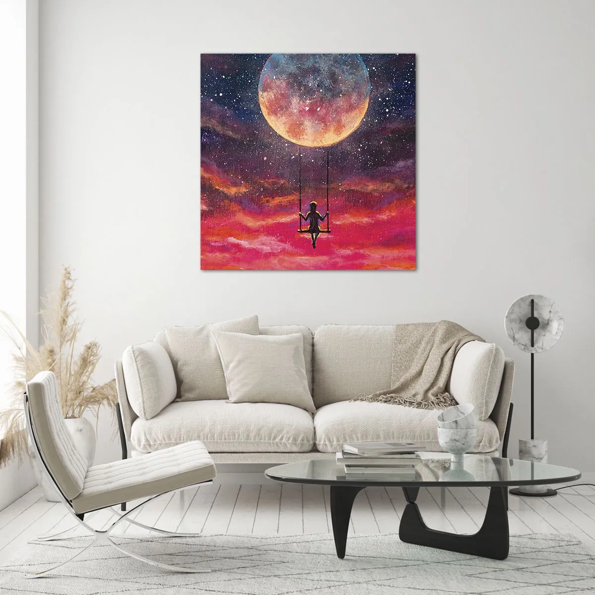 Tablou pe sticlă - Cu capul în nori - 40x40 cm