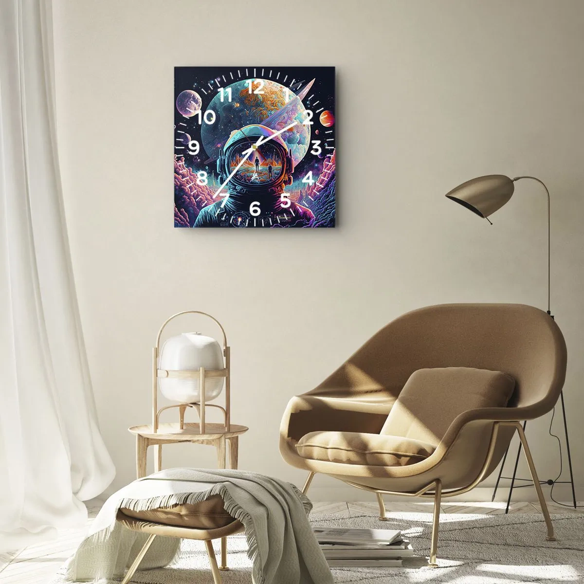 Ceas de perete - Ceas pe sticlă - Visul nevisat al filozofiilor - 40x40 cm
