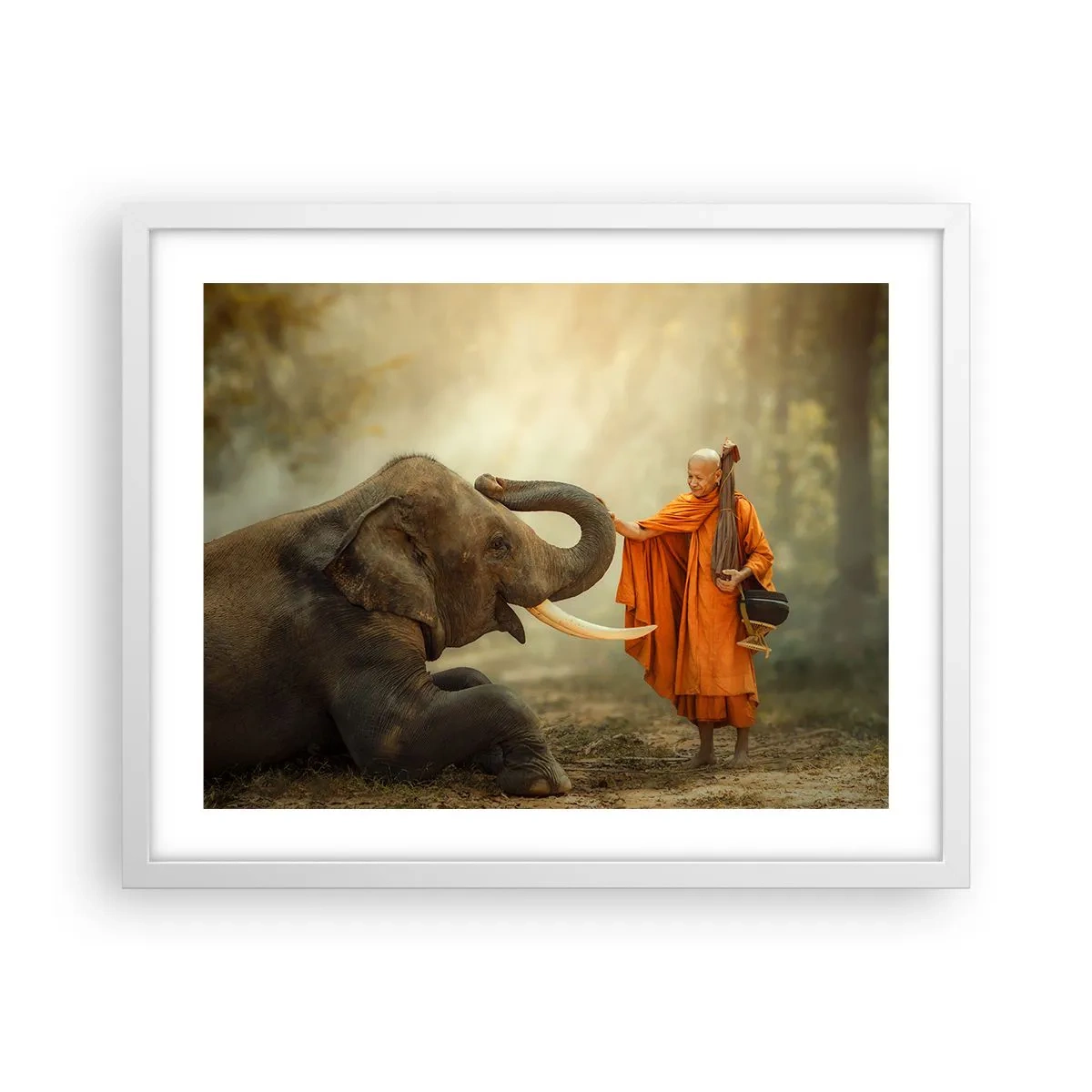 Poster în ramă albă - Întâlnire în călătorie - 50x40 cm