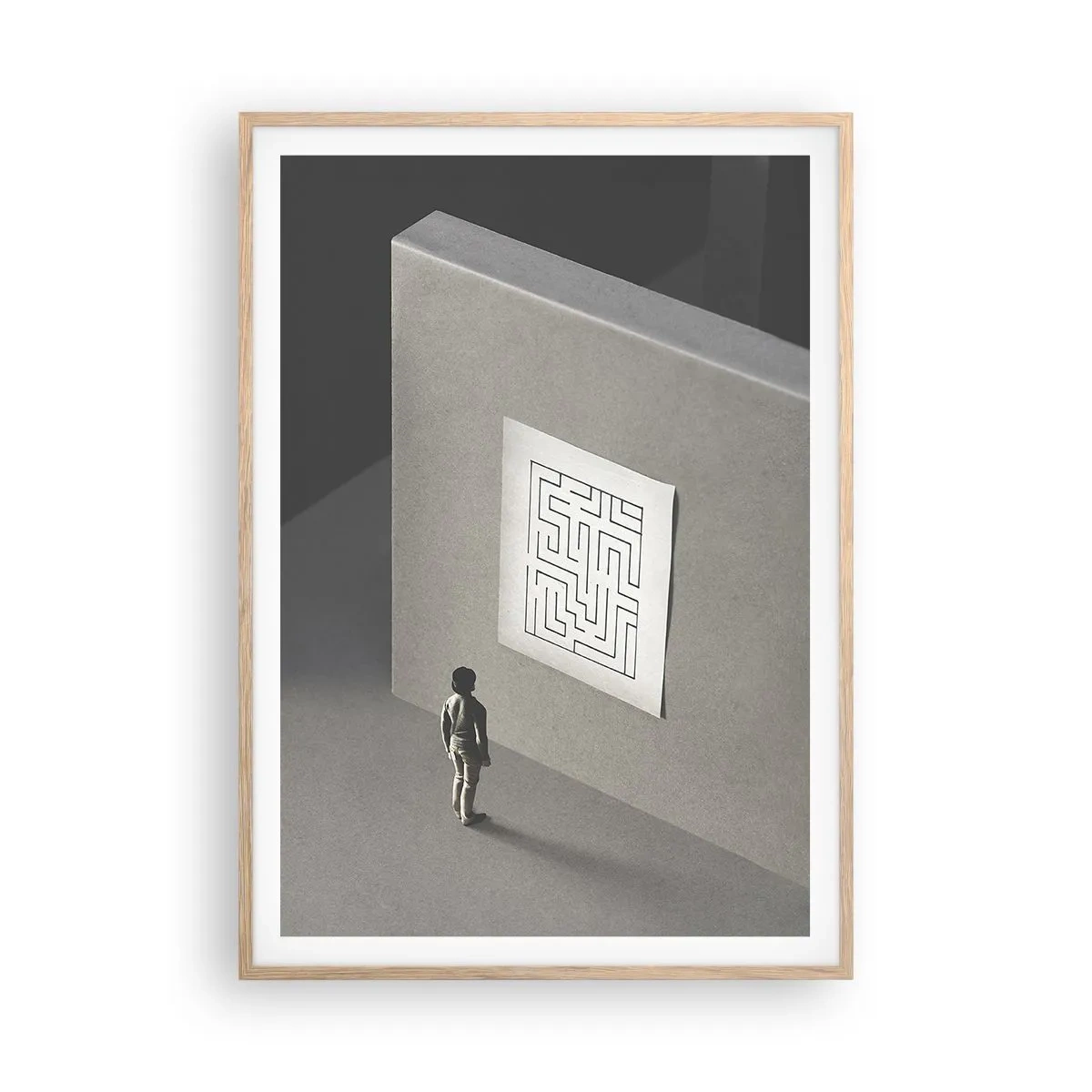 Poster în ramă de stejar deschis - Dar unde sunt? - 70x100 cm