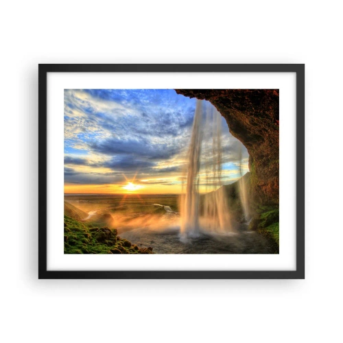 Poster în ramă neagră - Lumea din spatele vălului de picături - 50x40 cm