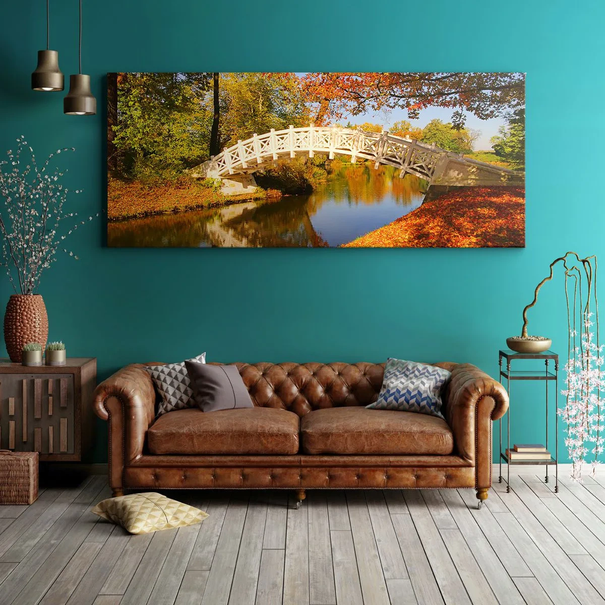 Tablou pe pânză - Pe podul alb al suspinelor - 120x50 cm