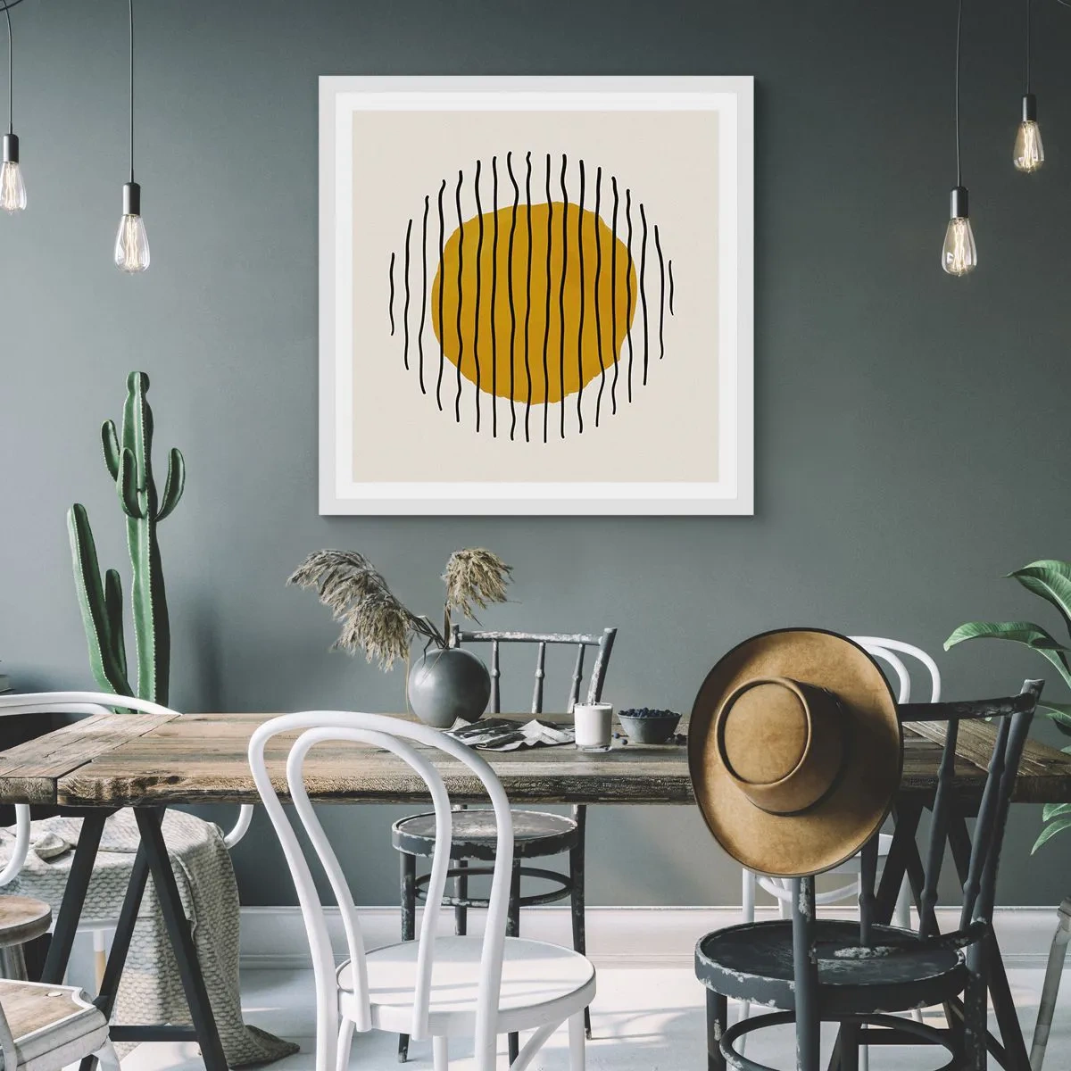 Poster în ramă albă - Abstracție tremurândă de căldură - 30x30 cm