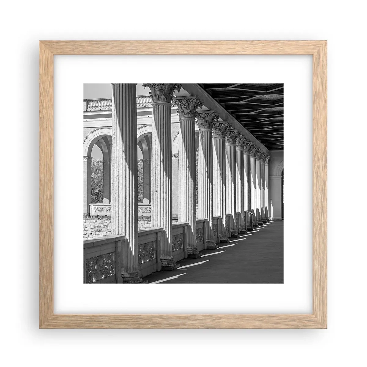 Poster în ramă de stejar deschis - Arcadă însorită - 30x30 cm